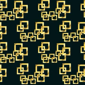 Squares seamless pattern. Gold metallic texture Stock Illustration