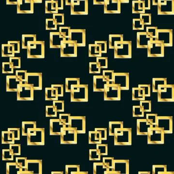 Squares seamless pattern. Gold metallic texture Stock Illustration