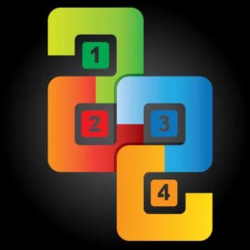 Squares sequence diagram Illustrazione stock
