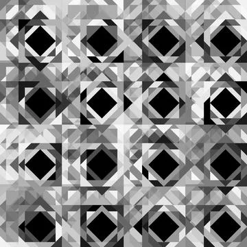 Squares, triangles. Seamless pattern black-and-white-gray. Stock Illustration