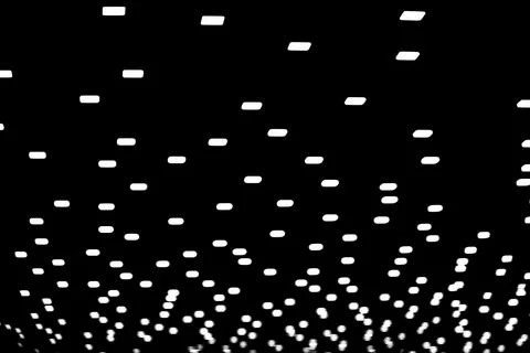 Squares with white Light on black ceiling dark background. Tech Wallpaper wit Foto stock