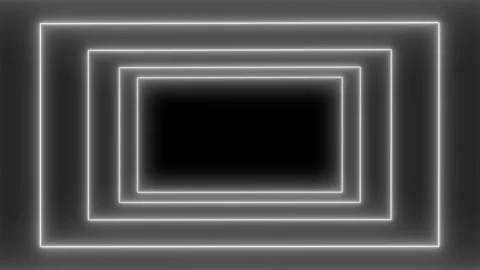 Squares white neon 3d render, abstract geometric background, fluorescent Stock Footage 265486001