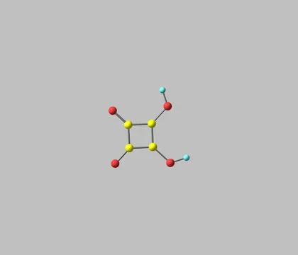 Squaric acid molecule isolated on grey Stock Illustration