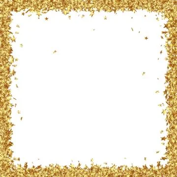 Squarish Frame Consists from Golden Asterisks Stock Illustration