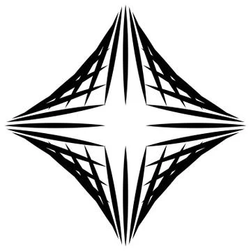 Squarish geometric graphic made of pointed lines. Edgy geometric pattern of r イラスト素材