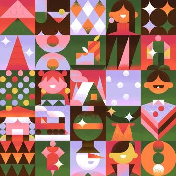 Squarry Christmas Stock Illustration