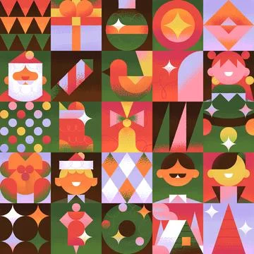 Squarry Christmas Stock Illustration