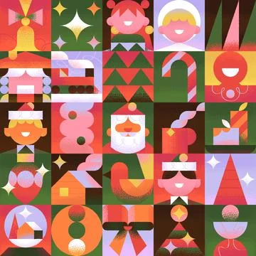 Squarry Christmas Stock Illustration