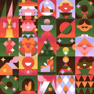 Squarry Christmas Stock Illustration