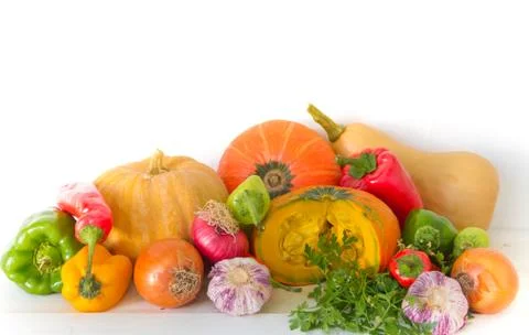 Squash and assorted vegetables Stock Photos