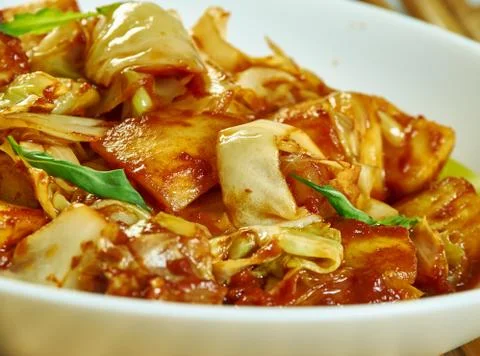 Squash  cabbage sabzi Stock Photos