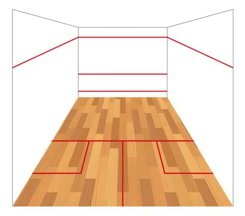 Squash court concept Stock Illustration