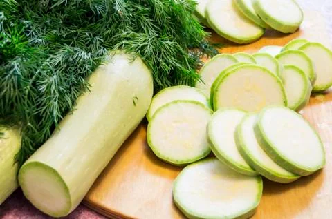 Squash on a cutting board Stock Photos