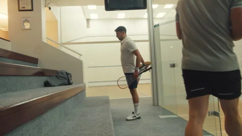 Squash players doing a warmup Stock Footage 278976745