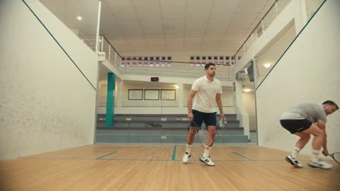Squash Players Playing Squash and having fun Stock Footage 278971196