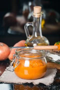 Squash puree (squash caviar) Stock Photos