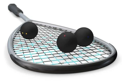 Squash set paddle and balls Foto stock