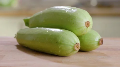 Squash On the Table In Kitchen In House Stock Footage 157994392