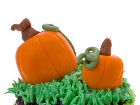 Squash on the top of cupcake Stock Photos