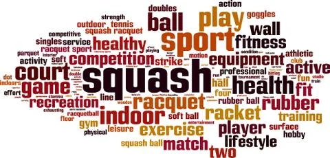 Squash word cloud Stock Illustration