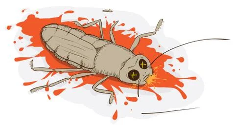 Squashed cockroach Stock Illustration