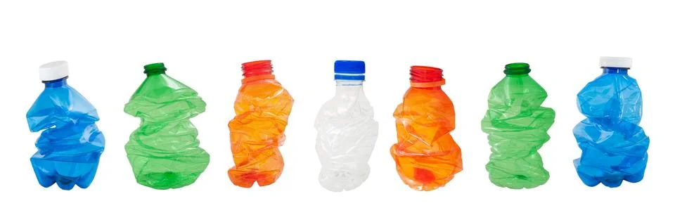 Squashed plastic bottles Stock Photos