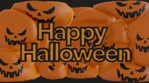 Squashed Pumpkins: Halloween Animation of Crazy Pumpkin Balloons Stock Footage 253311418