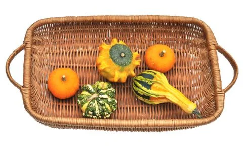Squashes in a basket Stock Photos