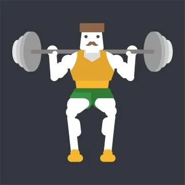 Squat with a barbell Stock Illustration