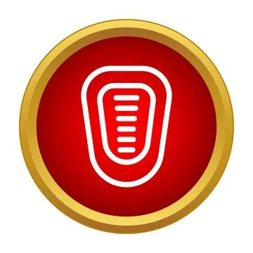 Squat toilet icon on red button design Stock Illustration