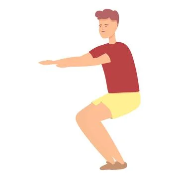 Squatting exercise icon cartoon vector. Street workout 스톡 일러스트