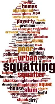 Squatting word cloud Stock Illustration