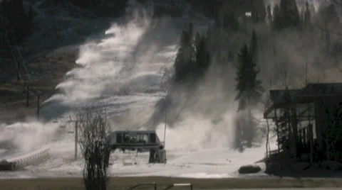 Squaw Valley Snow Making Stock Footage 34355395
