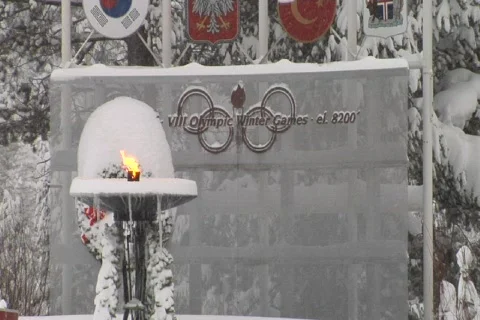 SquawValleyOlympicTorch NTSC DV Stock Footage 842480