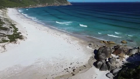 Squeaky Beach White Sands and Turquoise Waves Stock Footage 334836128