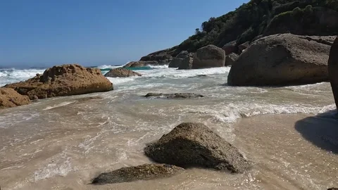 Squeaky Beach at Wilsons Promontory: Pristine White Sand, Granite Boulders,.. Stock Footage 312065270