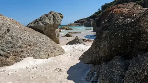 Squeaky Beach at Wilsons Promontory: Pristine White Sand, Granite Boulders,.. Stock Footage 312065317