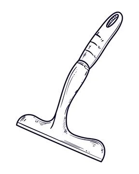 Squeegee for cleaning doodle Illustrazione stock