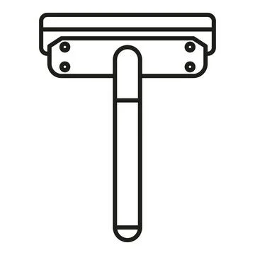 Squeegee cleaning tool vector line art icon 스톡 일러스트