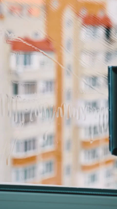 Squeegee Cleaning Window Glass.  Stock-Footage 303135364