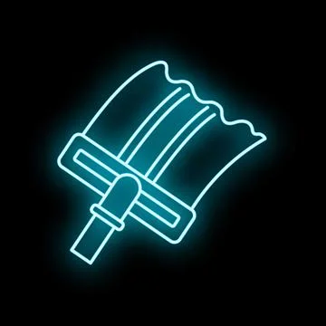 Squeegee cleaning window neon glowing blue icon Stock Illustration