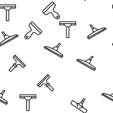 Squeegee For Cleaning Window Vector Seamless Pattern 스톡 일러스트