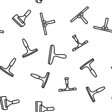 Squeegee For Cleaning Window Vector Seamless Pattern 스톡 일러스트