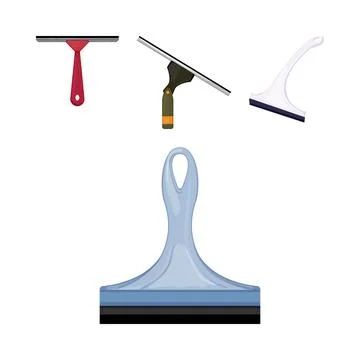 Squeegee tools for window cleaning or household tasks Stock Illustration