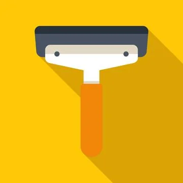 Squeegee window cleaning tool long shadow icon Illustrazione stock