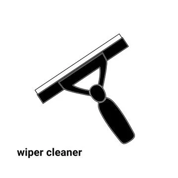 Squeegee of wiper cleaner flat Stock Illustration