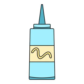 Squeeze bottle dispensing sauce or condiment illustration Stock Illustration