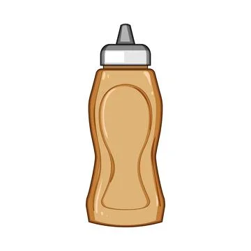 Squeeze bottle of mustard condiment on white background Stock Illustration