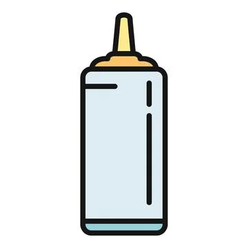 Squeeze bottle of sauce or condiment icon Stock Illustration