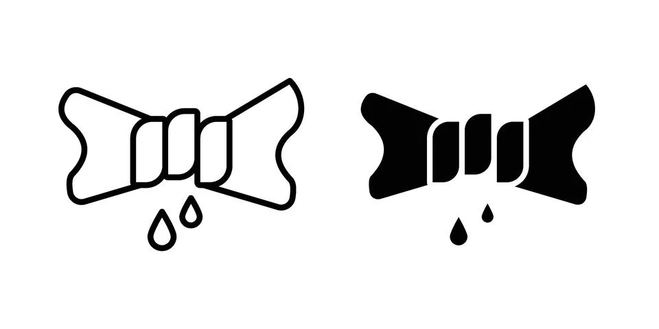 Squeeze icon linear versions pack on white background Stock Illustration